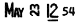 Typewheel: Month, date, hour, minute. Hour underlined to designate PM.